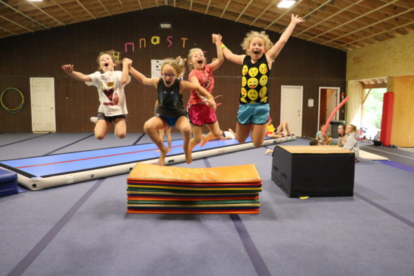 Gymnastics fun campers two week all girls Maine