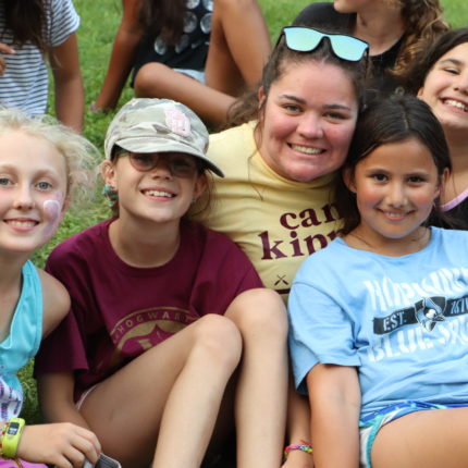 Counselors and campers together at Camp Kippewa