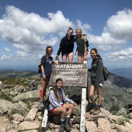 Kippewa campers hiking Mt Katahdin in Maine