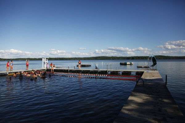 Swimming boating adventure fun and friends in Lake Cobbosseecontee all girls camp in Maine Camp Kippewa