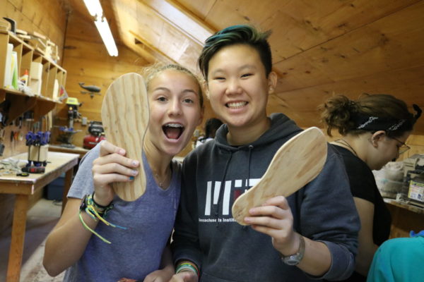 making shoes in woodworking with friends and camp kippewa