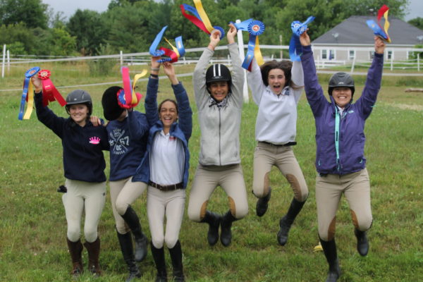Horseback riding girls who love horses and horse shows and training and camp in Maine