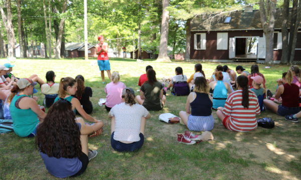 Staff orientation training session at Camp Kippewa for girls in Maine